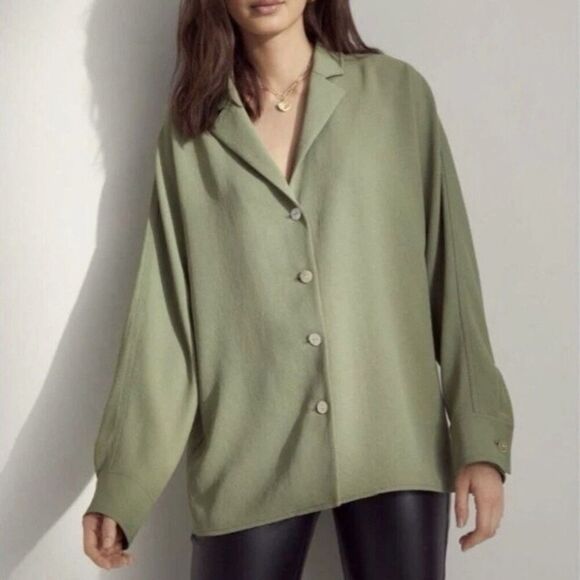 Aritzia Tops - Aritzia Wilfred Freeform Shirt Sage Green Oversized Button Up Size S Relaxed